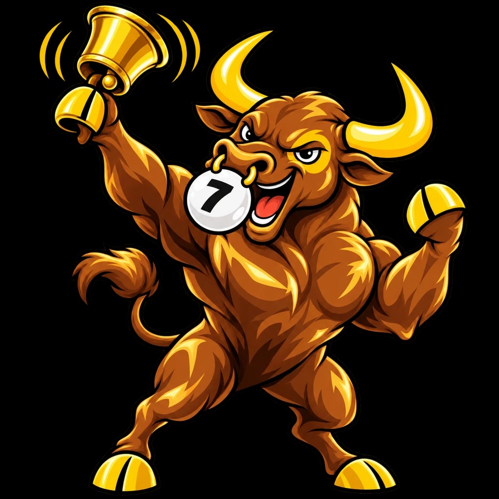 Spot, the Stonkspot bull, ringing the closing bell